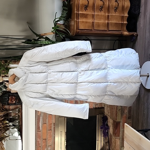 Vintage Bill Blass Womens Down Filled Full length Puffer Parka Coat White Sz 14 - Picture 3 of 15